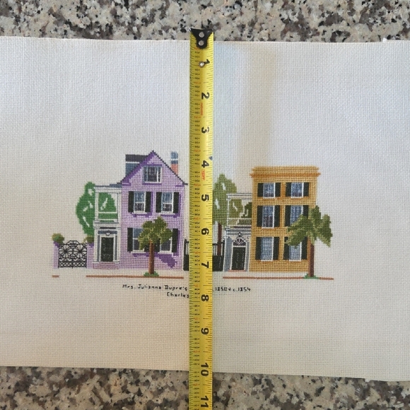Hand Crafted Purple and Gold Charleston Row House Needlework - Picture 7 of 7